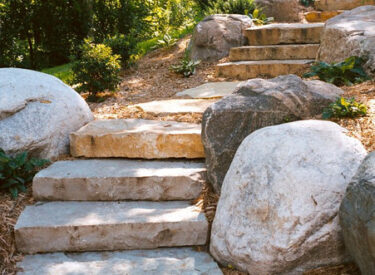 natural stone stair case landscaping