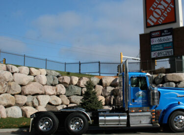 Commercial Boulder retaining wall