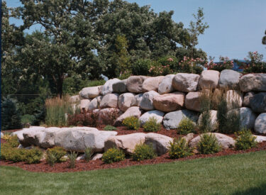 Boulder Retaining walls with stone