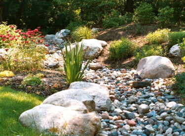 Rock and boulder garden area
