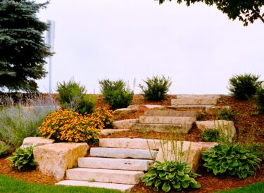 Stone steps and outcropping 