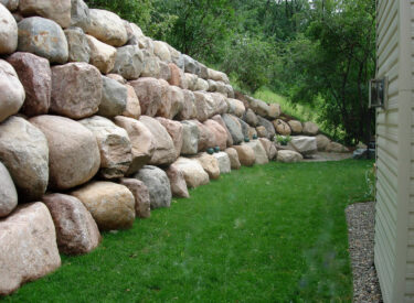 Boulder retaining walls 