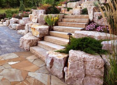 Large natural stone stairs