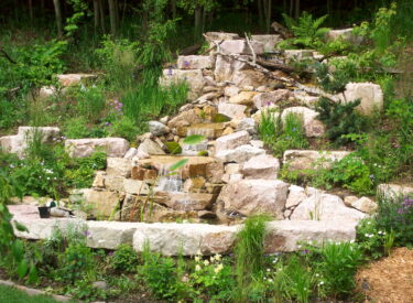 Large boulder retaining walls