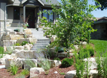 Best boulder retaining wall with steps and landscaping