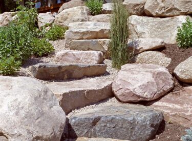 Natural stones in landscaping create steps