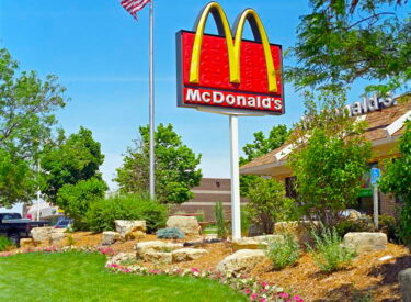 McDonalds naturalistic boulder landscaped yeard