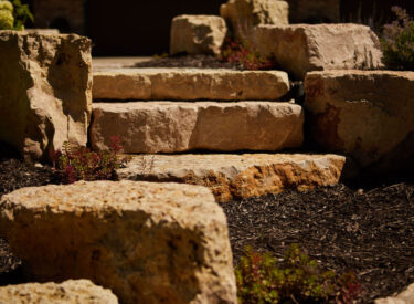 natural stone stair and landscaping