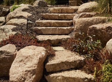 Natural Stone Stairs Boulder lined