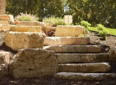 Natural stone stairway with boulders 2